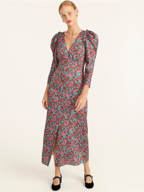 J. Crew Dresses & Skirts - NWT J. Crew Collection Drapey Puff Sleeve Midi Dress Ratti Floral